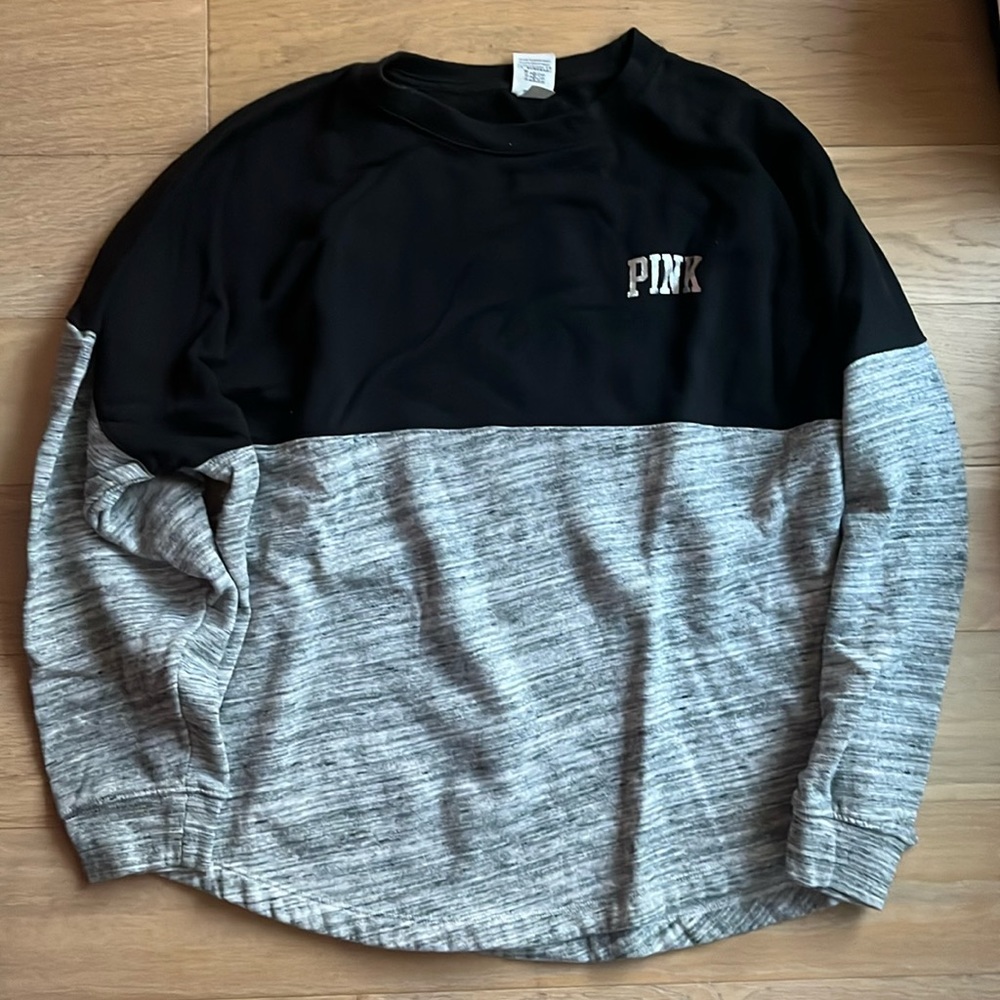 PINK Victoria’s Secret black and grey sweatshirt brand new